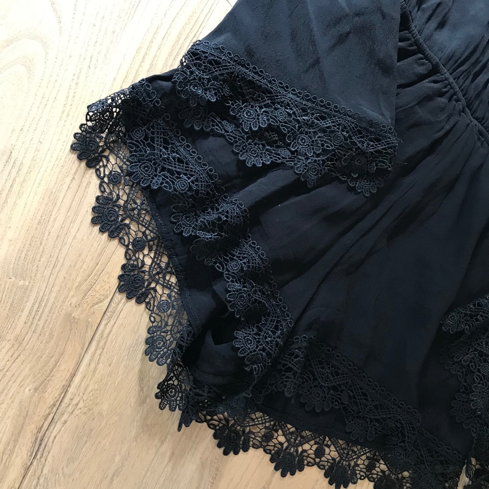 Maddy M Crochet Trim Romper Black - Picture 4 of 7